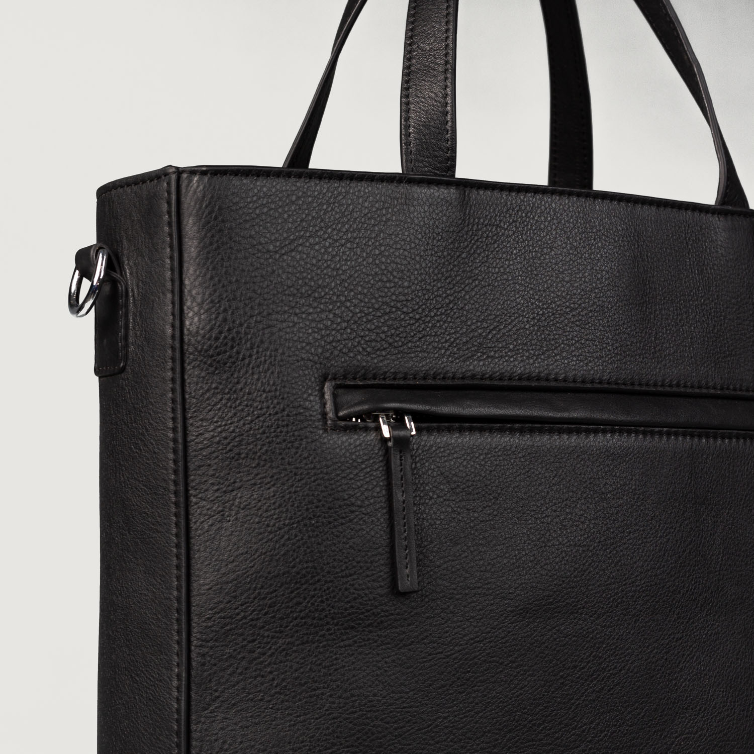 Sophia Black Leather Tote Bag - Image 3