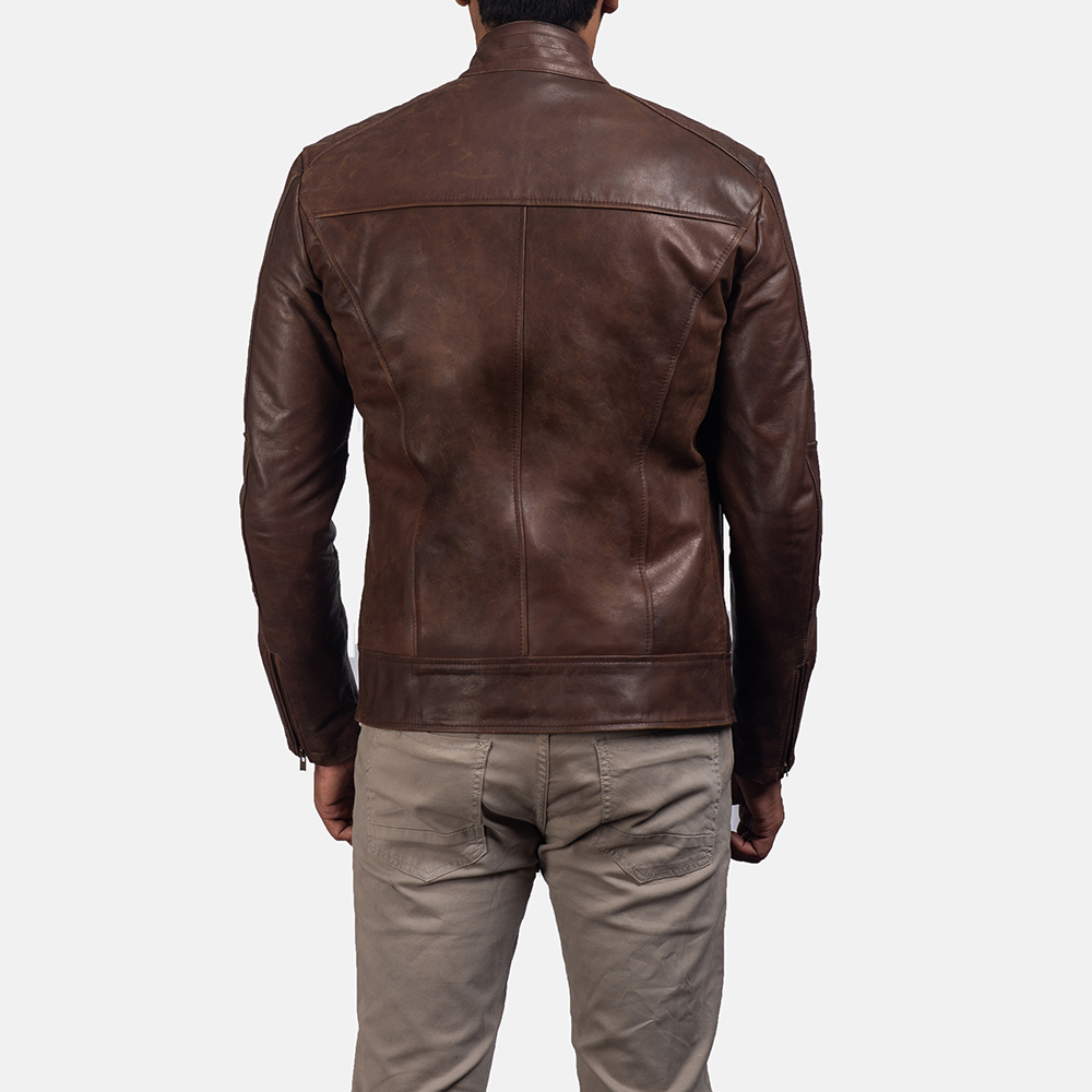 James Brown Leather Biker Jacket - Image 5