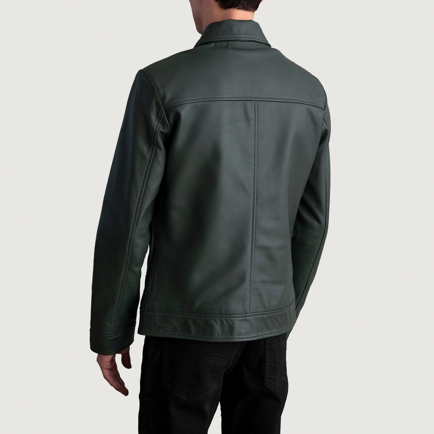 Henry Green Leather Biker Jacket - Image 5