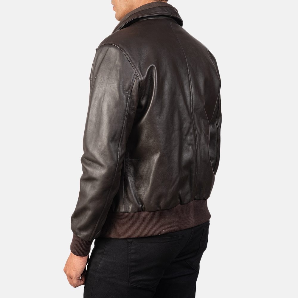 William Brown Leather Bomber Jacket - Image 5